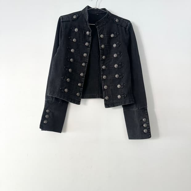 Epaulet button denim jacket