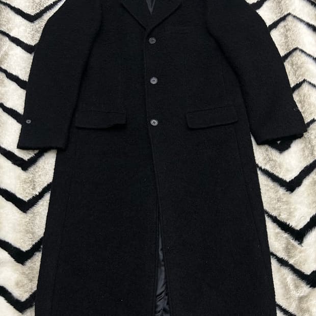 [XL]던스트 3버튼 부클 울 롱코트/블랙