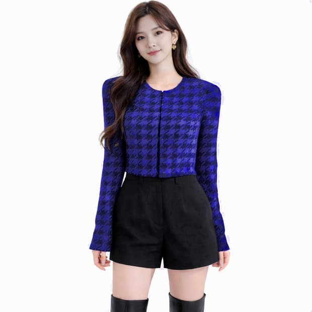 에고이스트 하운드체크 가디건