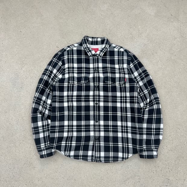 슈프림 16FW 파일 라인드 플란넬 체크 셔츠