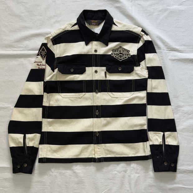 벤슨 레더 스트라이프 워크자켓