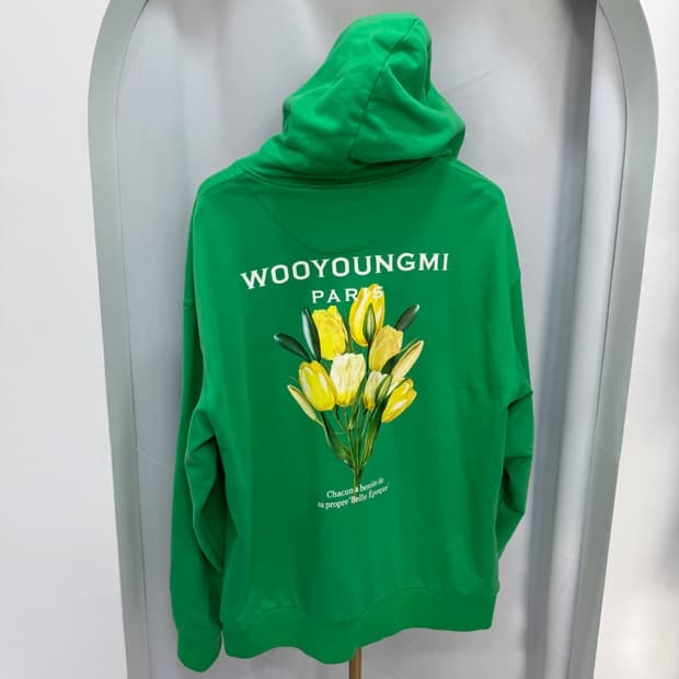 우영미 플라워 백로고 후드티 50사이즈 