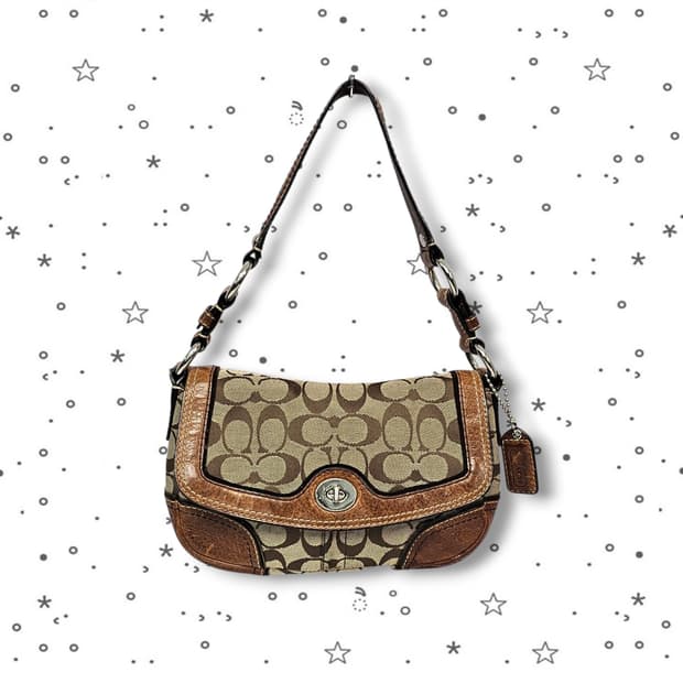 Coach 코치 시그니처 턴락 숄더백