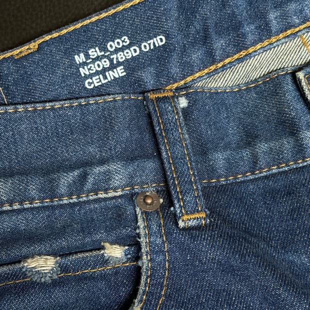 Celine 인디고 블루 워시드 데님