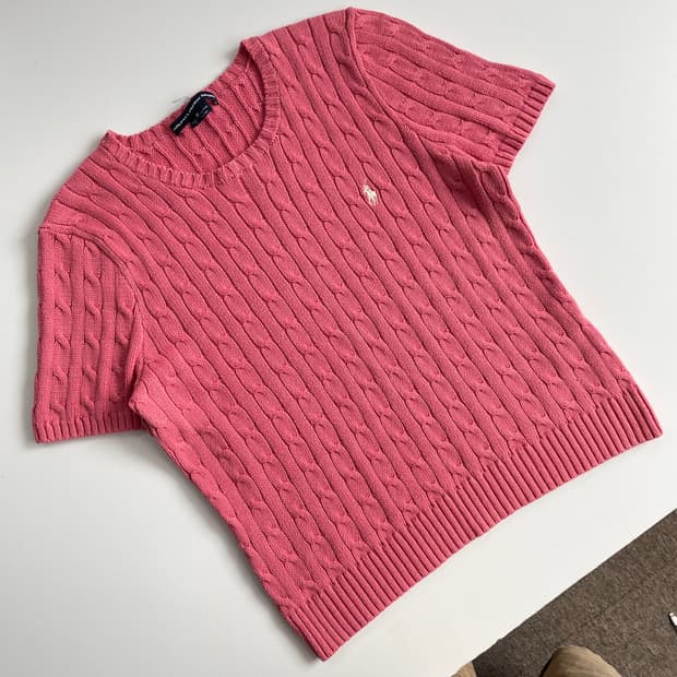 Polo 폴로 랄프로렌 우먼스 베이비 핑크 하프 니트