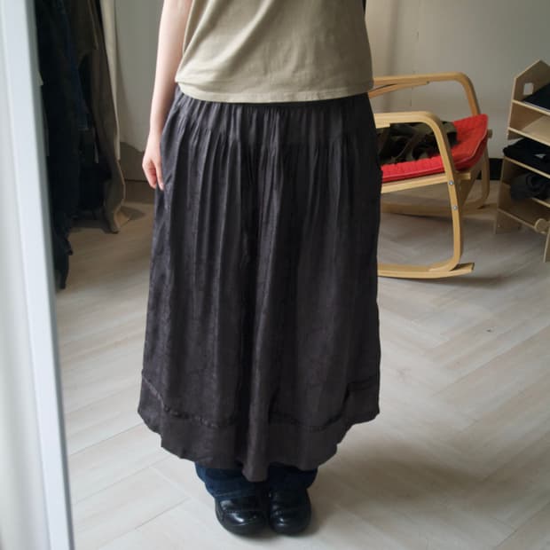 paisley jacquard satin skirt