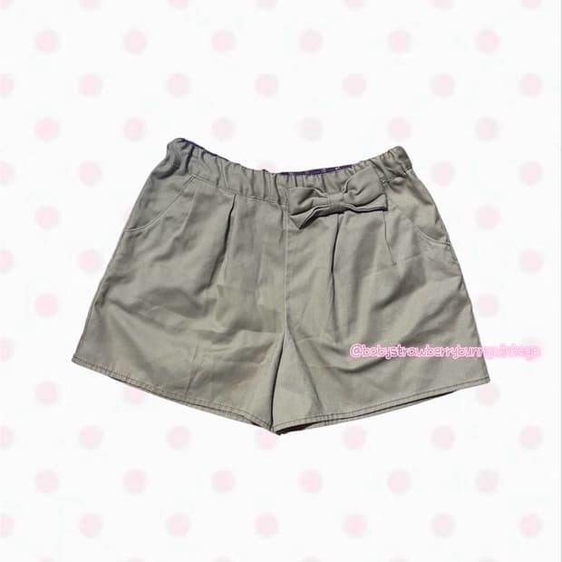 빈티지 일브 라떼갸루 카멜 베이지 리본 숏팬츠