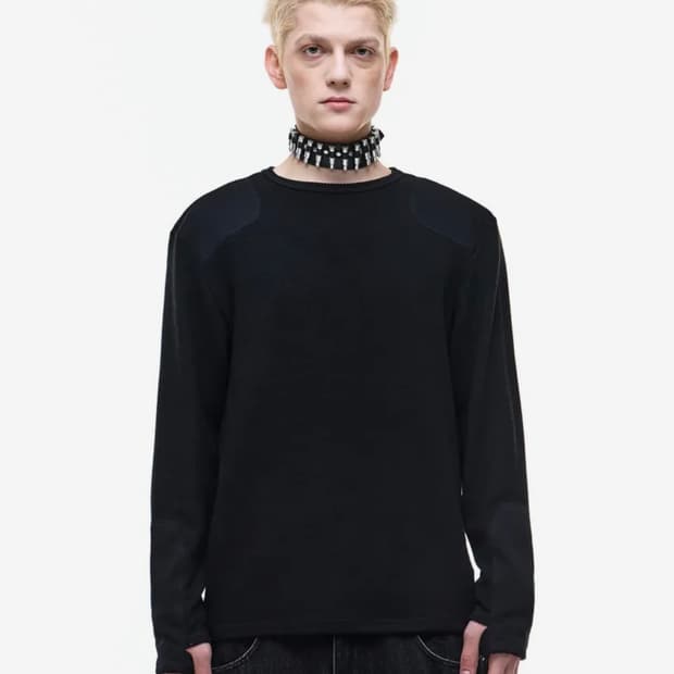 오퍼스0012 패치 니트 블랙 M