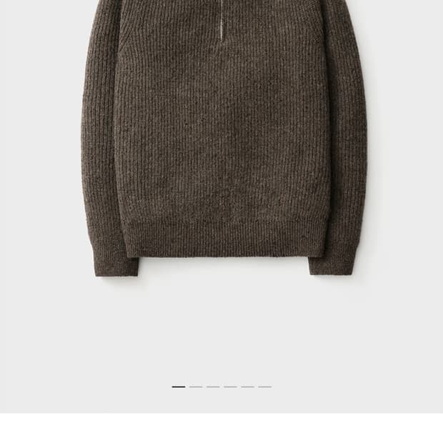 포터리 울 하이넥 하프집업 니트 브라운 3