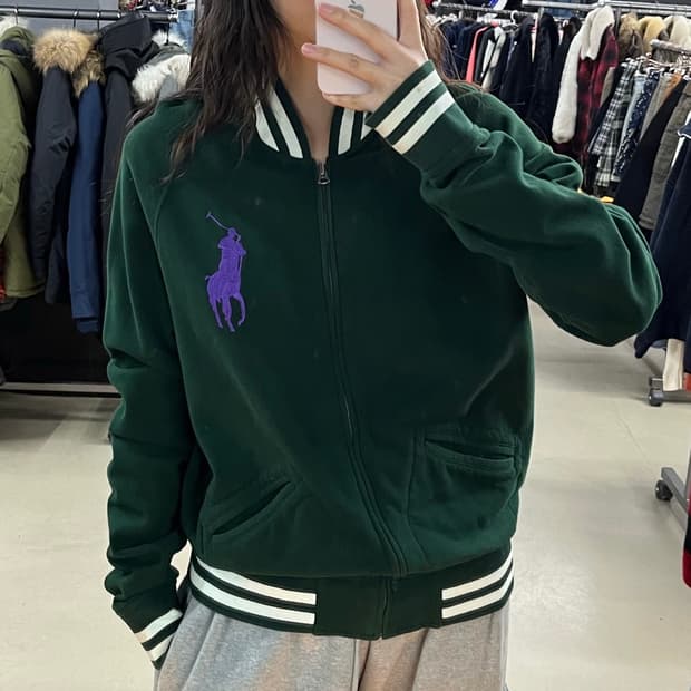 폴로 빅포니 바시티 집업 