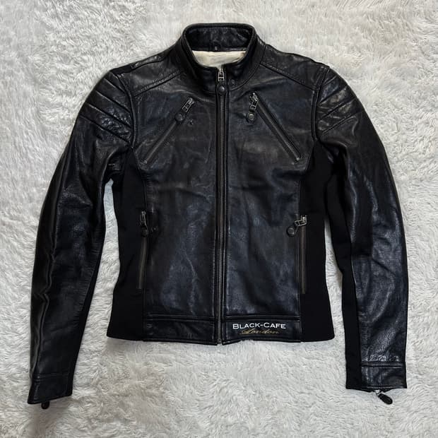 블랙카페런던 가죽 라이더 자켓 S