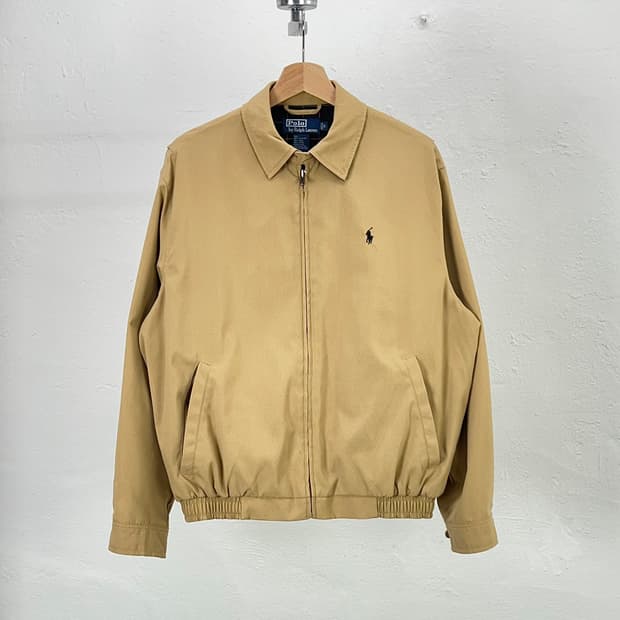 폴로 랄프로렌 베이지 폴리쉘 베이포트 해링턴 블루종 자켓