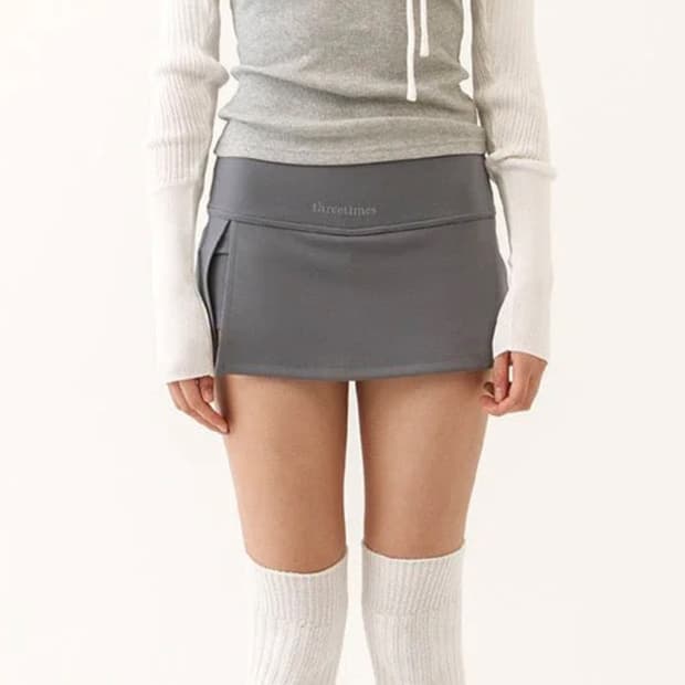 Threetimes | Athletic Slit Skirt (gray)