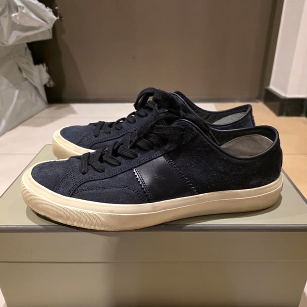 톰포드 스웨이드 캠브리지 스니커즈 네이비