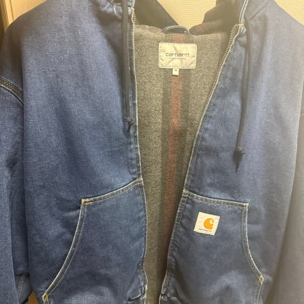 칼하트 wip 메이틀랜드 데님 og 액티브 자켓 블루 스톤 워시드