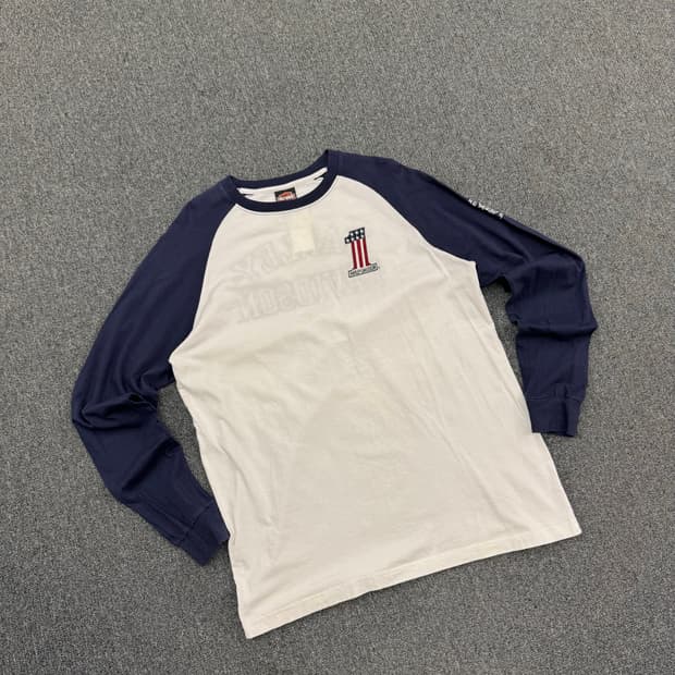 할리데이비슨 빈티지 넘버1자수 래글런 롱슬리브