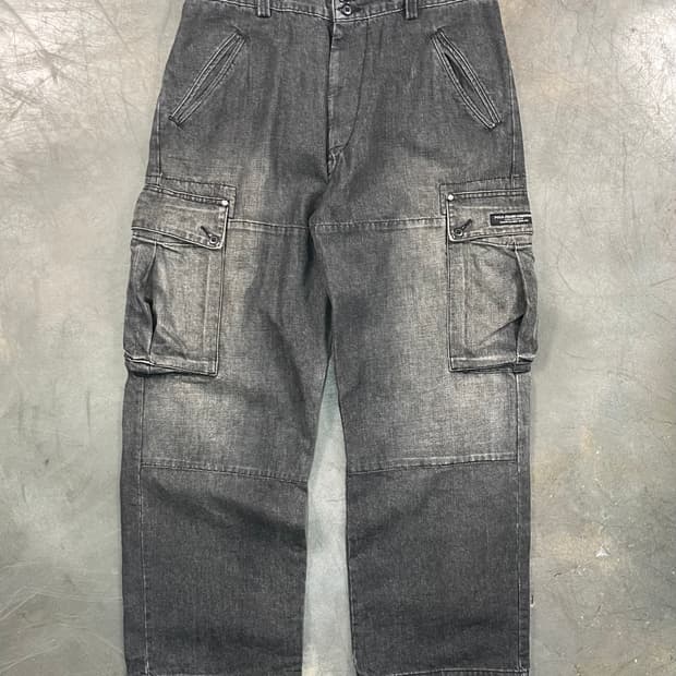 폴로 진스 워시드 와이드 카고팬츠