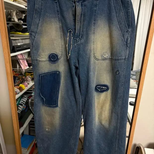 굿니스 40s us navy denim trousers