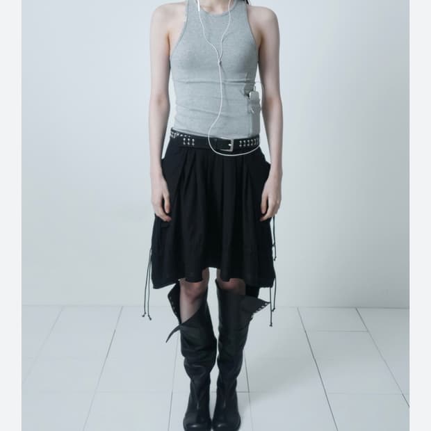 세릭 펌킨 포켓 스커트 블랙 1사이즈