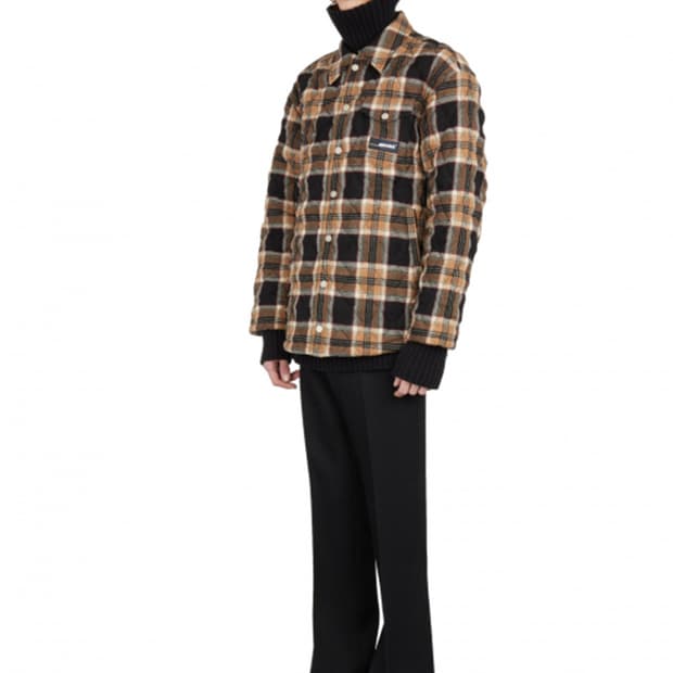 에곤랩 웜 컬러 타탄 퀼티드 셔츠