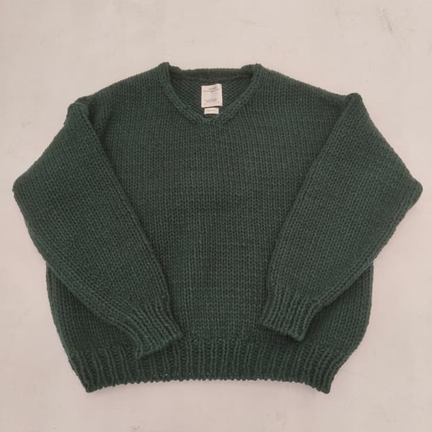 비즈빔 엠플러스 브이넥 핸드니트 그린3