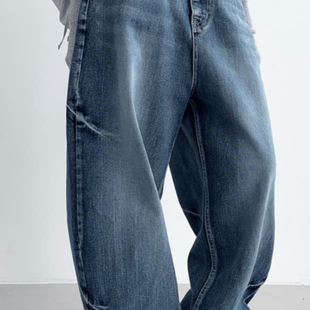 로웨어 브러쉬 포인트 데님 팬츠 청바지