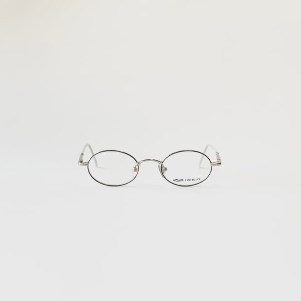 [픽키-595] (Small) 실버 메탈 오벌 안경테 미니멀