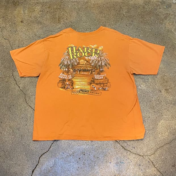 미국 빈티지 하드락 카페 아루바 ARUBA 투어티 락티셔츠 반팔티