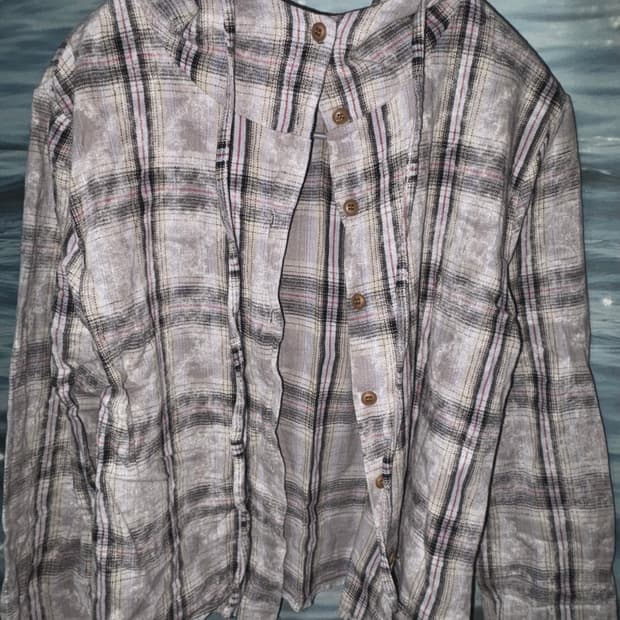 빈티지 체크무늬 후드티