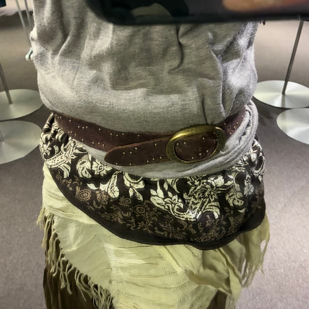 Japanese vintage 여성 스터드 웨스턴 브라운 가죽벨트