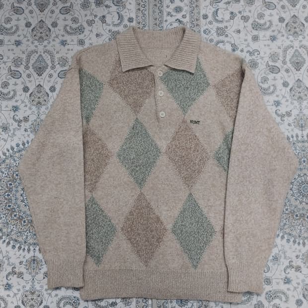 8,90s HUNT 아가일 체크 니트 90 (55반까지)