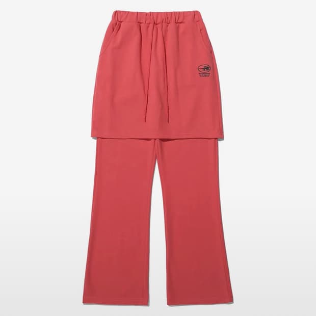 나이스고스트클럽 LOGO SWEAT LAYERED PANTS_RED