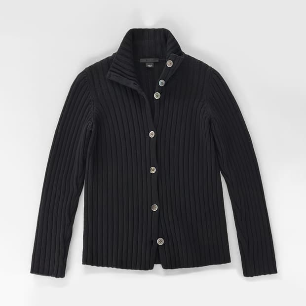 90~00s 빈티지 헬무트 랭 리브 니트 하이넥 가디건