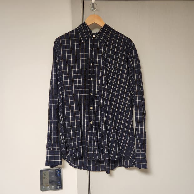 46)아워레가시 어보브셔츠 다크메디테라니안 체크