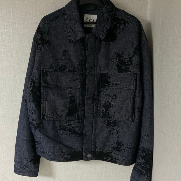  ZARA 자카드 패턴 데님 셋업 (자켓M/팬츠30)