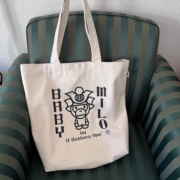 베이프 사무라이 마일로 캔버스 토트백
