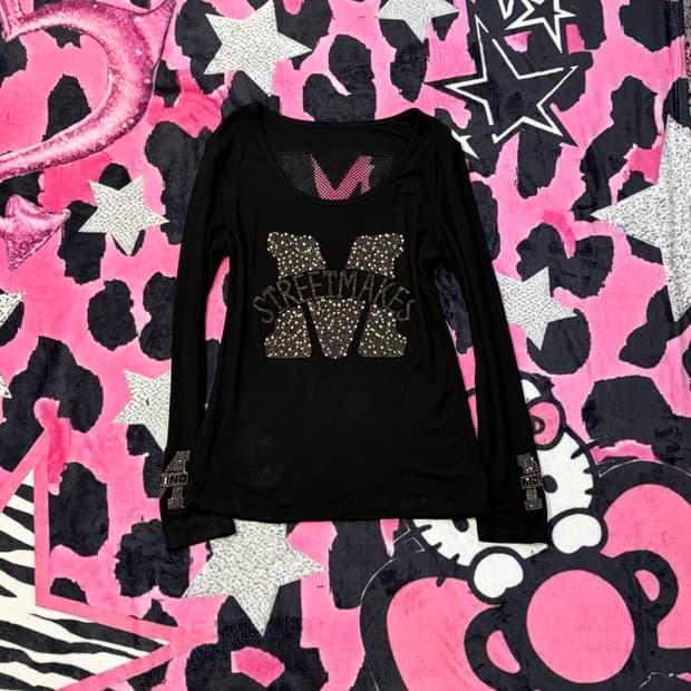 Y2K Onegyaru cubic back slit long sleeve