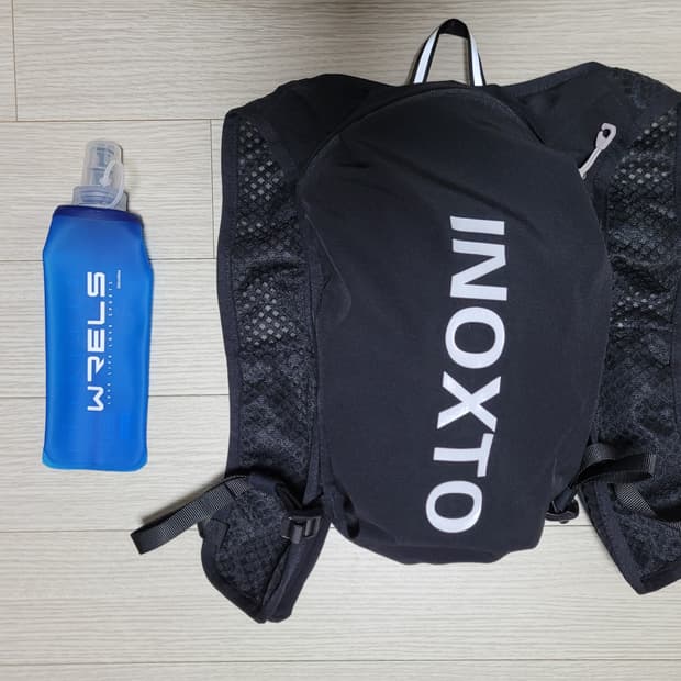 INOXTO 트레일러닝 조끼 백팩 + WRELS 접이식 스포츠 물병