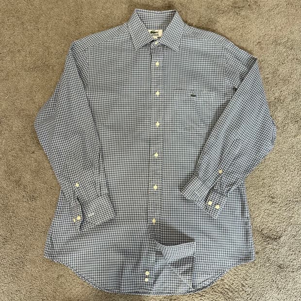 라코스테 깅엄 체크 긴팔 셔츠M-L