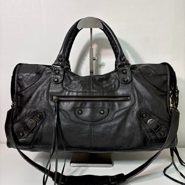 발렌시아가 파트타임 모터백 블랙