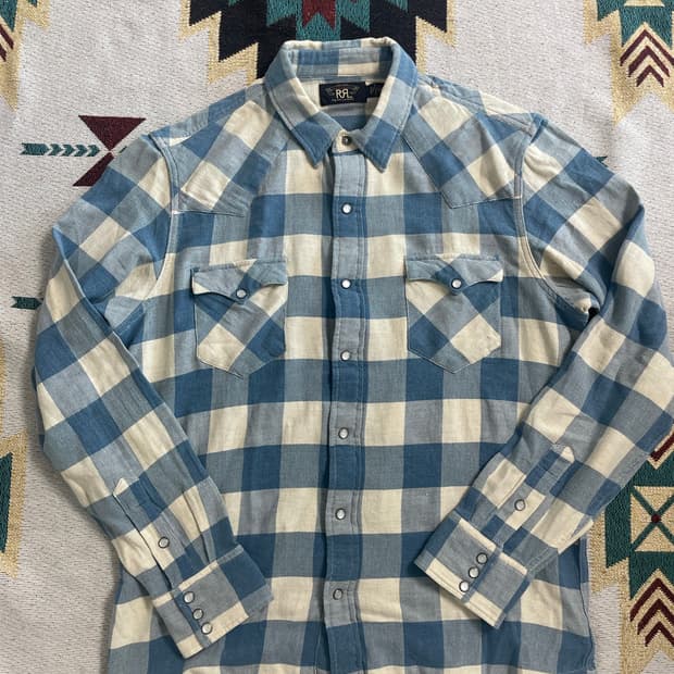 RRL 플래드 트윌 웨스턴 셔츠(L)