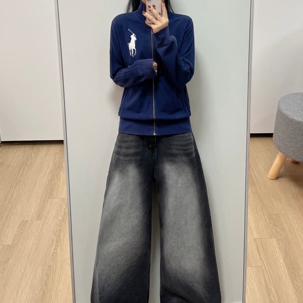 폴로 랄프로렌 빅포니 네이비 코튼 집업 자켓