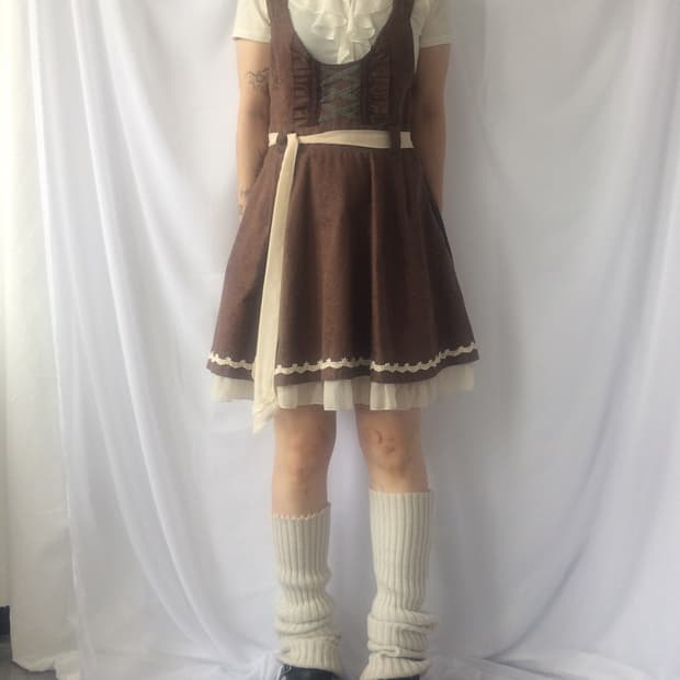 Ornament pattern suspender onepiece