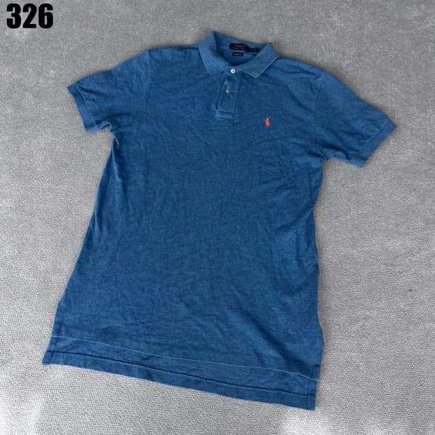 폴로 블루 반팔 카라티 