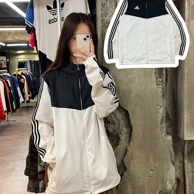 아디다스 바람막이 화이트 XL #csz950