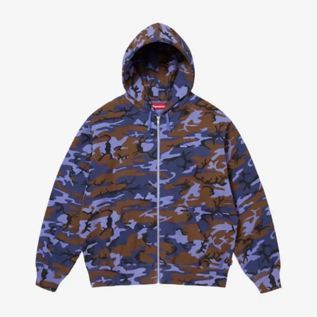슈프림 후드 집업 블루 카모