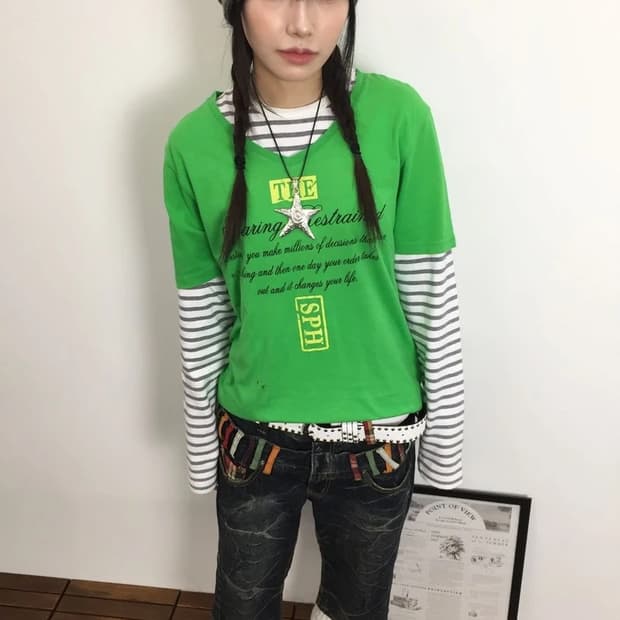 Jpn Pliwpii Neon Green Logo Tee