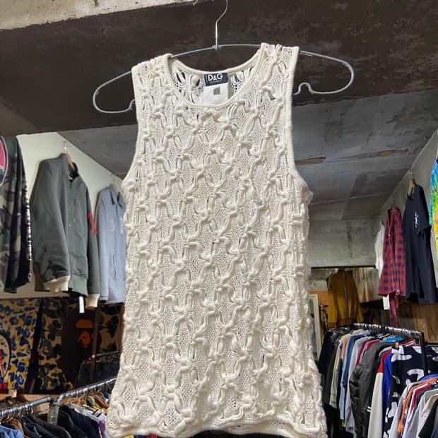 90~00s Dolce & Gabbana 돌채앤 가바나 크로셰 니트 조끼