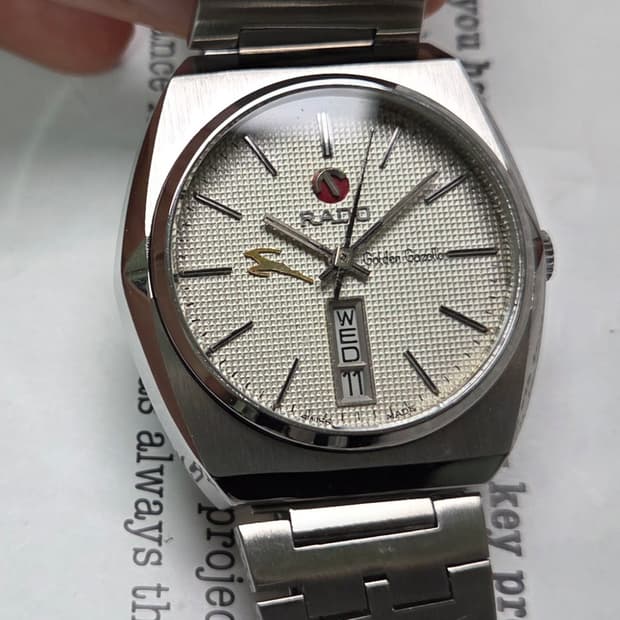 빈티지 라도 골든가젤 희귀 와플판 데이데이트 오토매틱 브레이슬릿 ver.