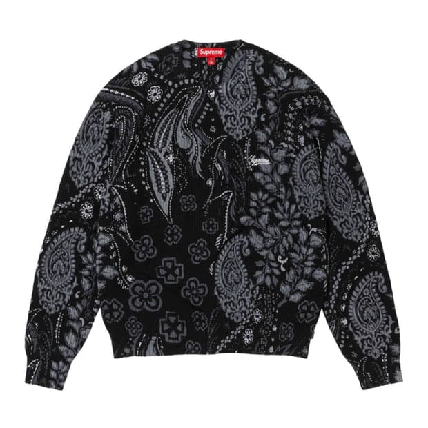 [S] 슈프림 프린티드 페이즐리 스웨터 블랙 - 24SS